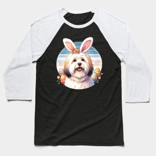 Coton de Tulear Celebrates Easter with Bunny Ears Baseball T-Shirt
